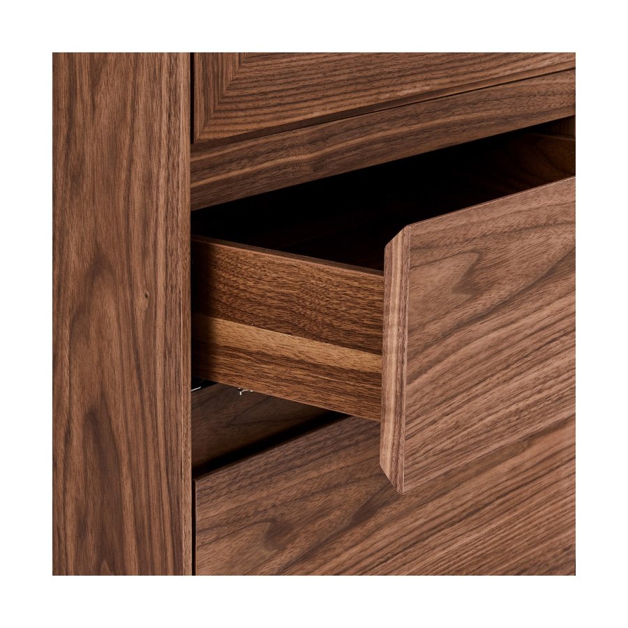 Tokyo vitrineskab, m. 4 lger og skuffe - brun valnd