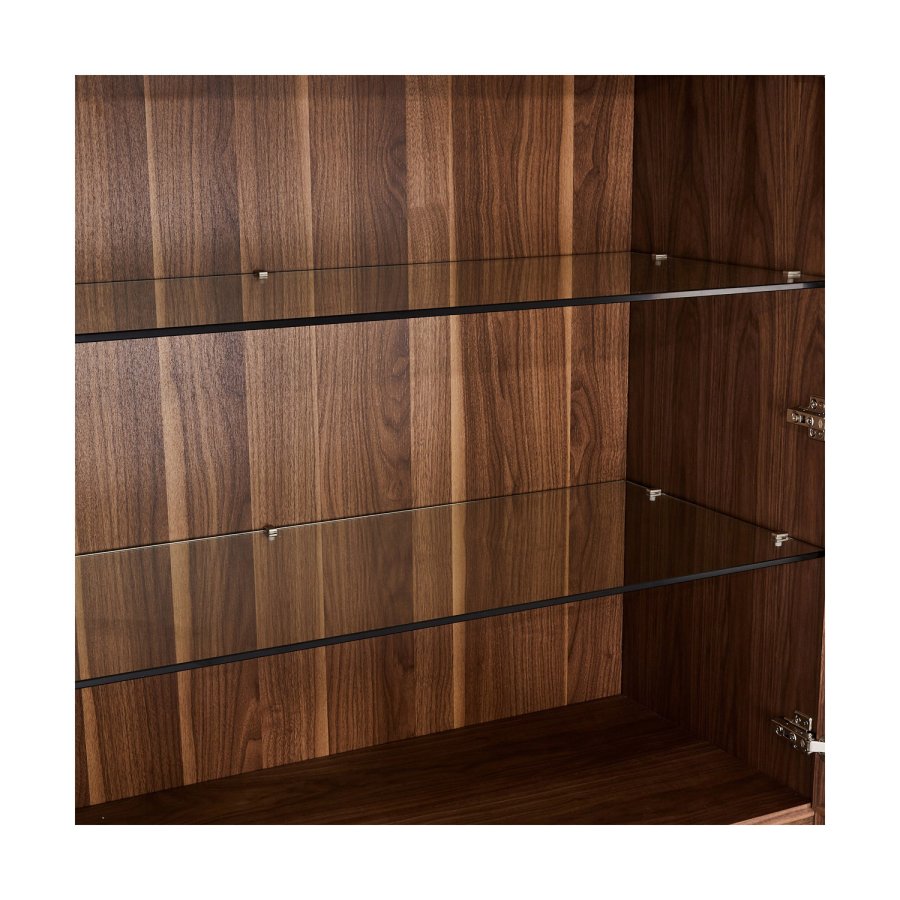 Tokyo vitrineskab, m. 4 lger og skuffe - brun valnd