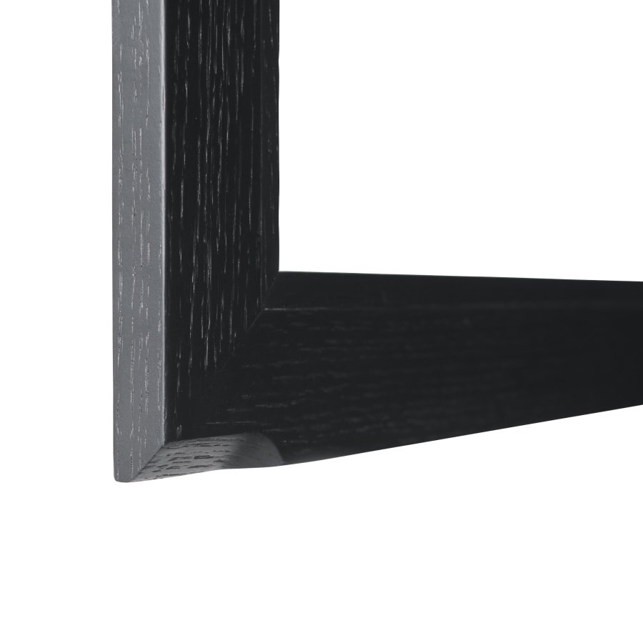 Tokyo vitrineskap, m. 4 drer, 2 skuffer, hyller, LED lys - glass, sort eikefiner og metall