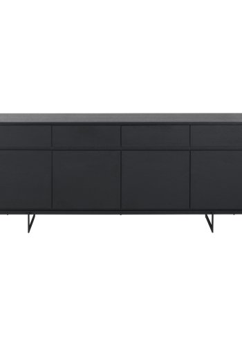 Tokyo skjenk Large, m. 4 drer, 4 skuffer og 4 hyller - svart eikefiner og metall