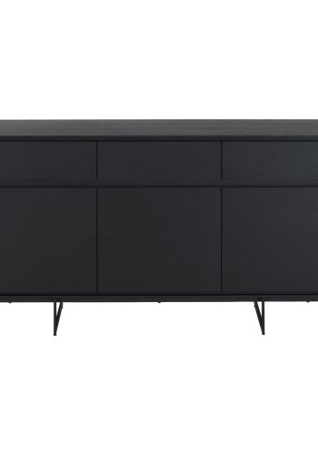 Tokyo skjenk Liten, m. 3 drer, 3 skuffer og 3 hyller - svart eikefiner og metall