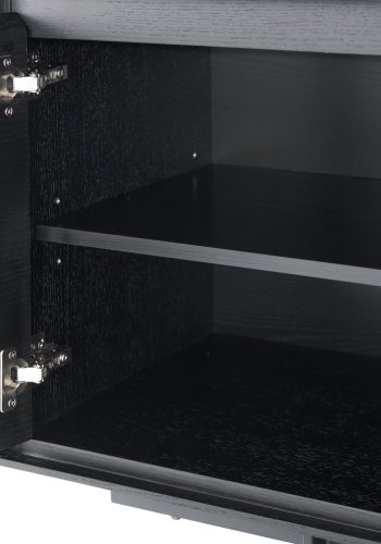 Tokyo skjenk Liten, m. 3 drer, 3 skuffer og 3 hyller - svart eikefiner og metall