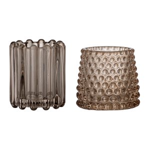 BLOOMINGVILLE Rosslin vrmeljushllare, brun, glas, set om 2