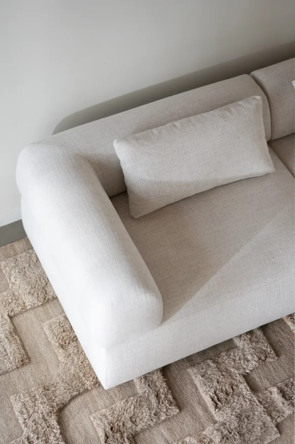 ROWICO Falkner soffa 3-sits ljusbeige tyg Oscar #1 (c3)