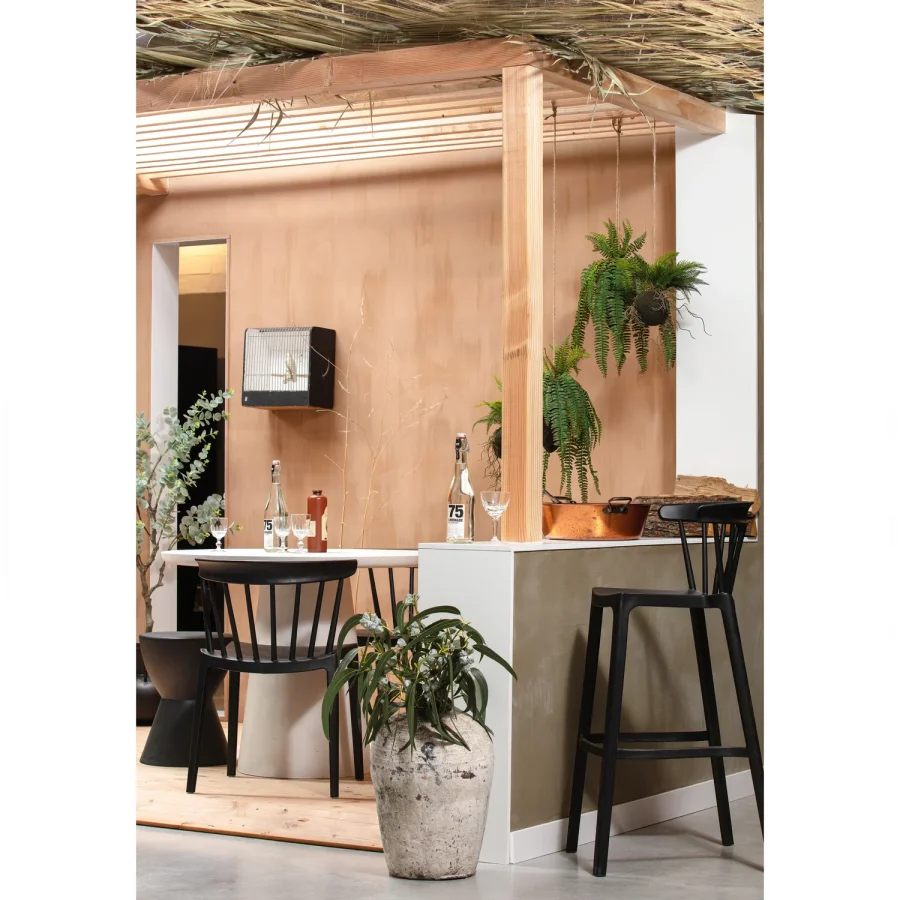 WOOOD Damon spisebord, rundt - hvit fiberleire (100)