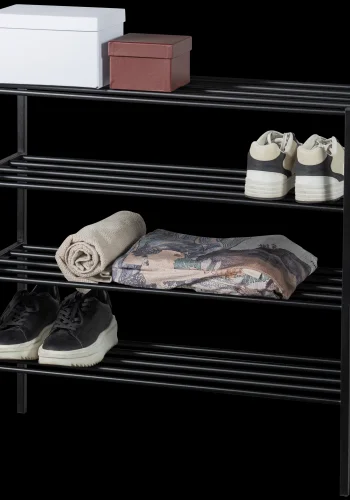 WOOOD Ferro skohylde - sort jern (st med 2 stabelbare stativer)