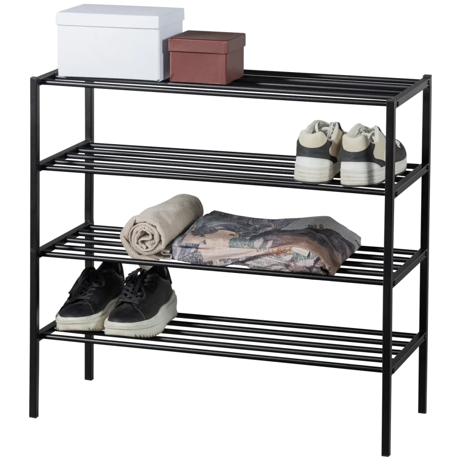 WOOOD Ferro skohylde - sort jern (st med 2 stabelbare stativer)