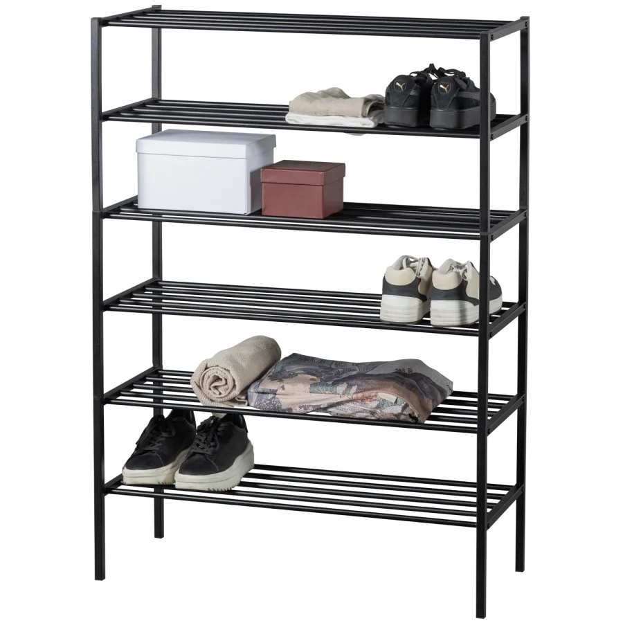 WOOOD Ferro skohylde - sort jern (st med 3 stabelbare stativer)