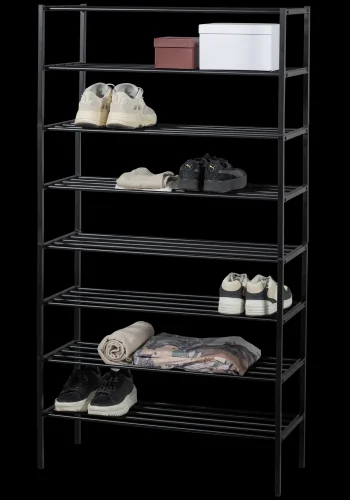 WOOOD Ferro skohylde - sort jern (st med 4 stabelbare stativer)