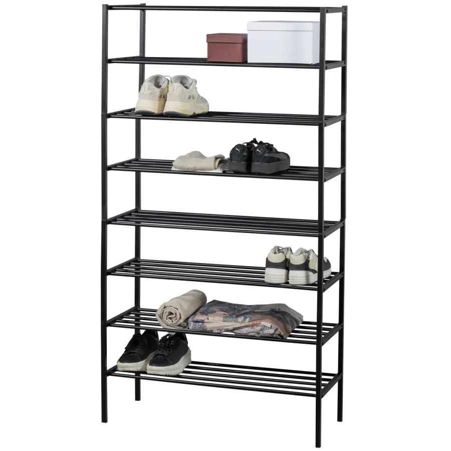 WOOOD Ferro skohylde - sort jern (st med 4 stabelbare stativer)