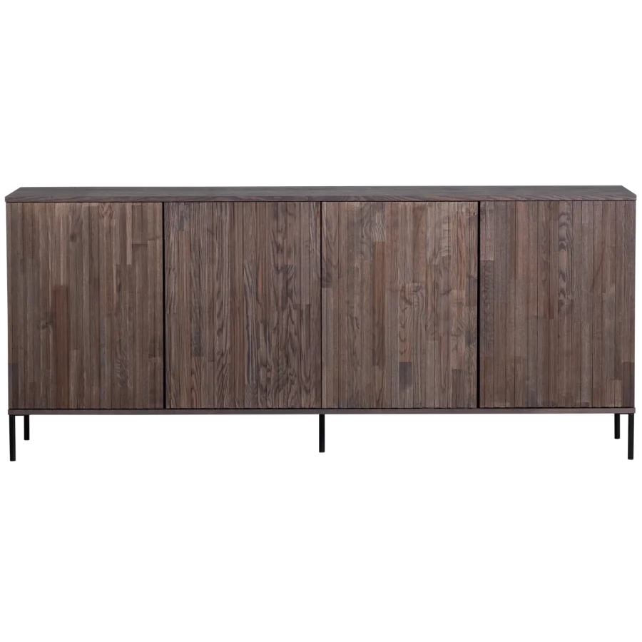 WOOOD New Gravure sknk, m. 4 lger og 4 hylder - espresso askefinér