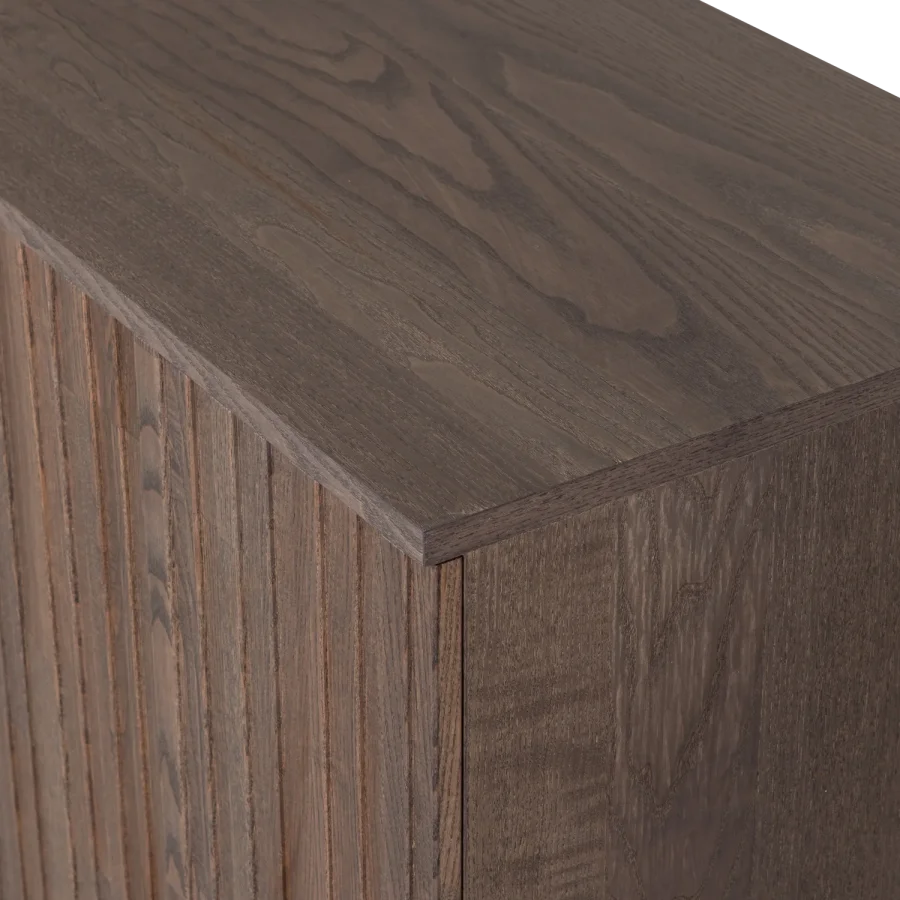 WOOOD New Gravure sknk, m. 4 lger og 4 hylder - espresso askefinér