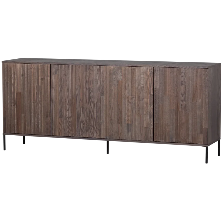 WOOOD New Gravure sknk, m. 4 lger og 4 hylder - espresso askefinér