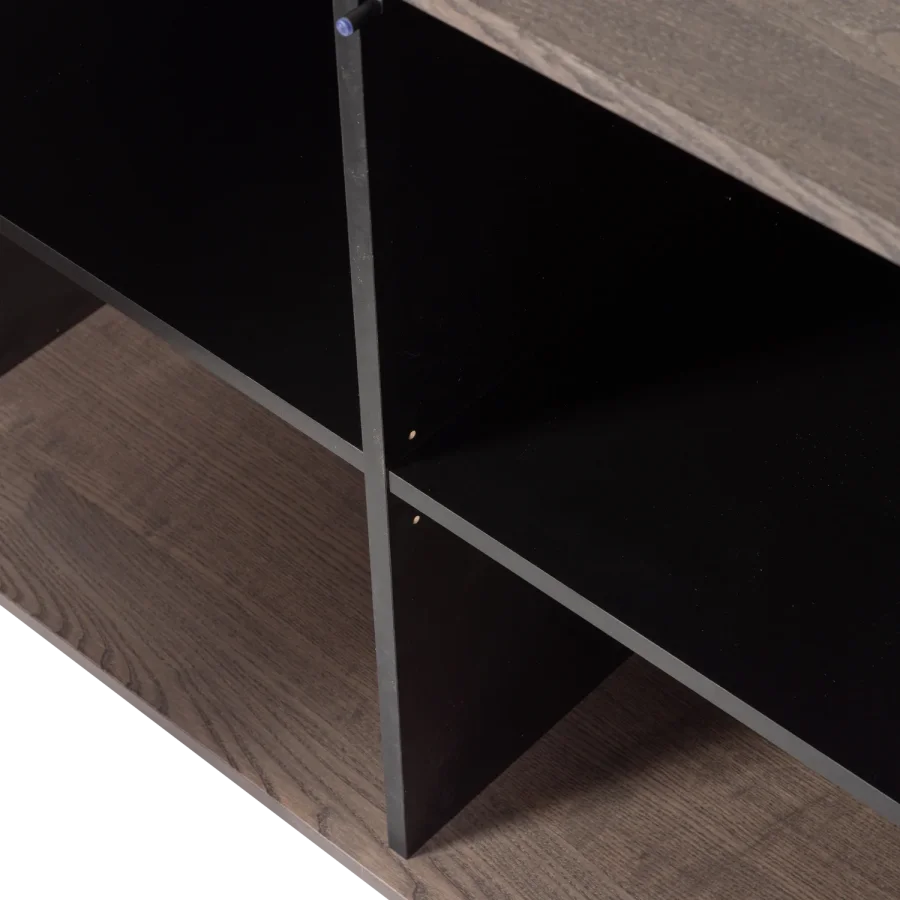 WOOOD New Gravure sknk, m. 4 lger og 4 hylder - espresso askefinér