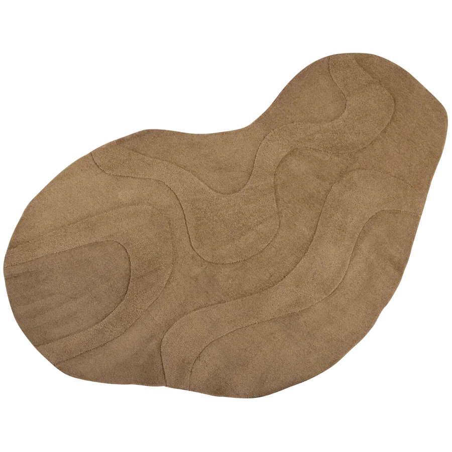 WOOOD Alya gulvtppe, organisk - lysebrun polyester (170x240)
