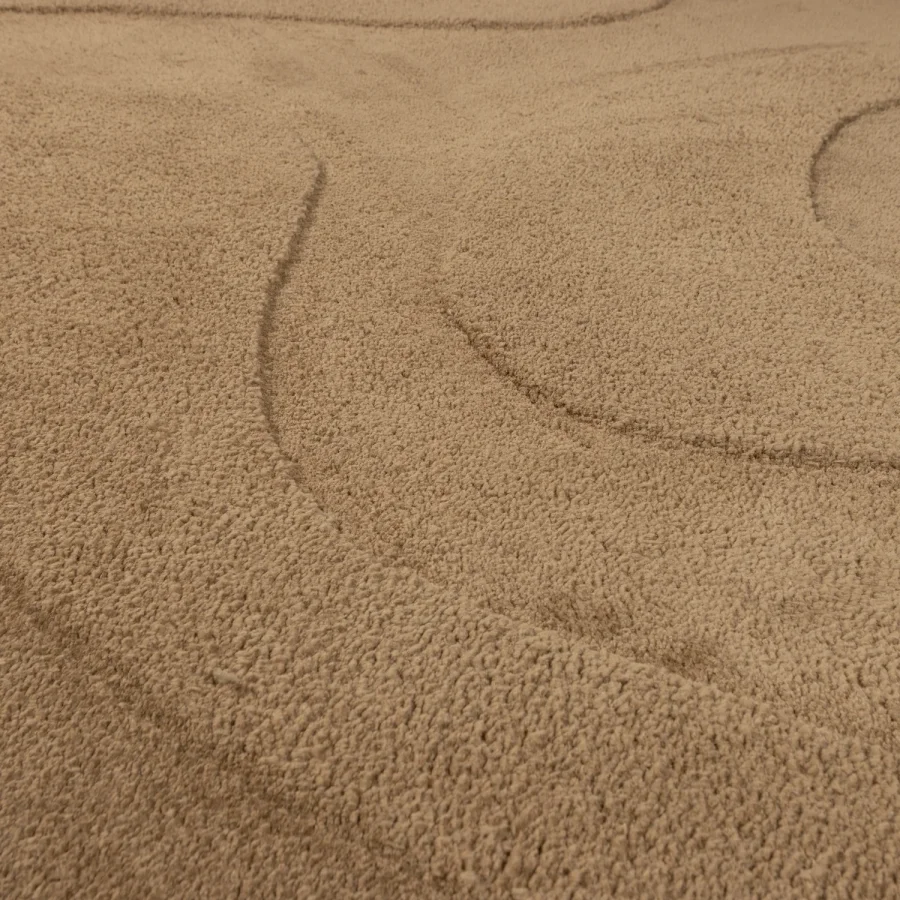 WOOOD Alya gulvtppe, organisk - lysebrun polyester (170x240)