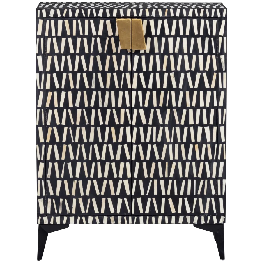 WOOOD Menne skab, m. 2 lger og 2 hylder - hvid og sort mangotr