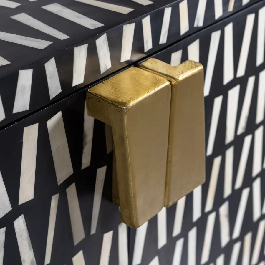 WOOOD Menne skab, m. 2 lger og 2 hylder - hvid og sort mangotr