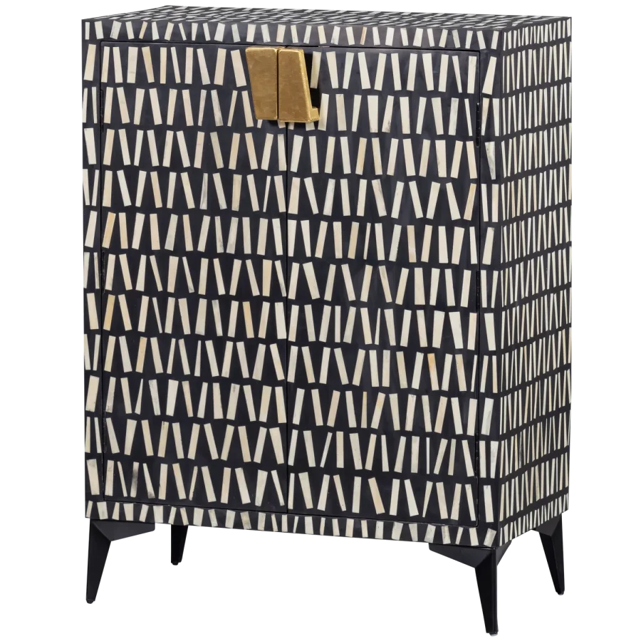 WOOOD Menne skab, m. 2 lger og 2 hylder - hvid og sort mangotr