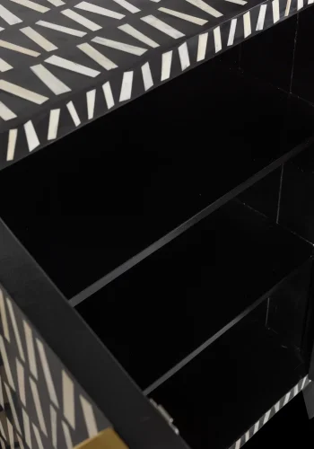 WOOOD Menne skab, m. 2 lger og 2 hylder - hvid og sort mangotr