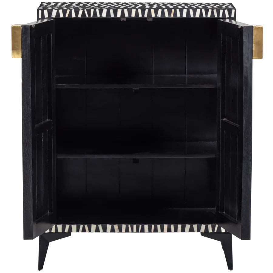 WOOOD Menne skab, m. 2 lger og 2 hylder - hvid og sort mangotr