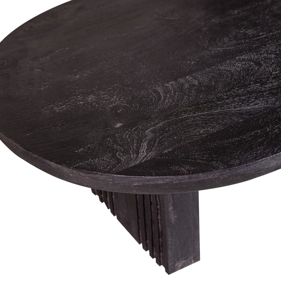 WOOOD Steppe salongbord, ovalt - svart mangotre (110x72)