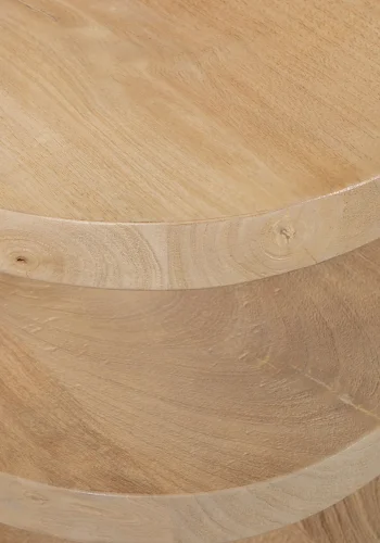 WOOOD Darren sidebord, m. 2 hylder, halvcirkelformet - natur mangotr (36x36)