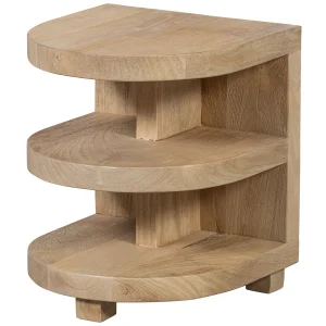 WOOOD Darren sidebord, m. 2 hylder, halvcirkelformet - natur mangotr (36x36)