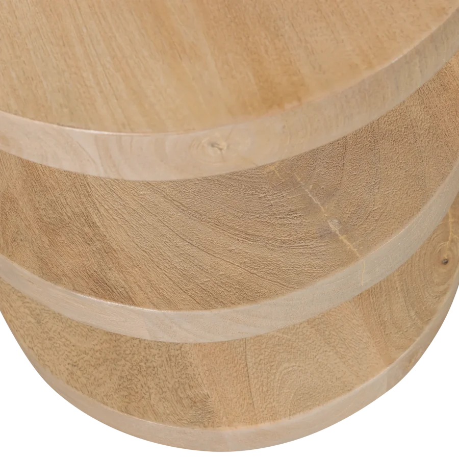 WOOOD Darren sidebord, m. 2 hylder, halvcirkelformet - natur mangotr (36x36)