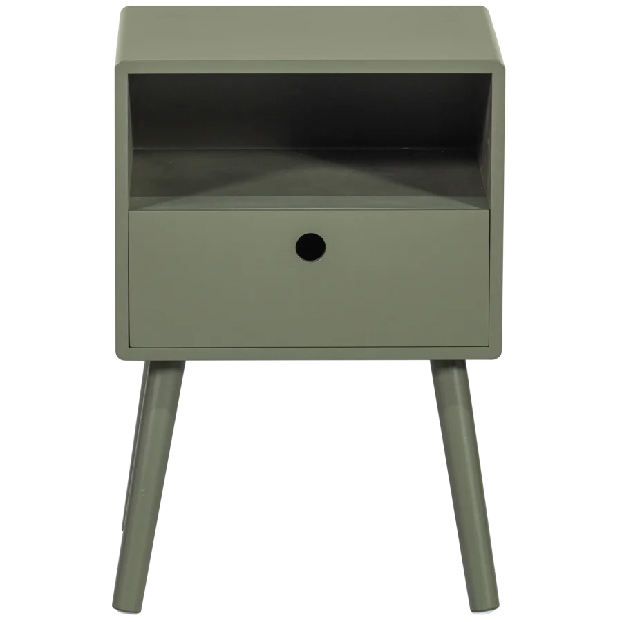 WOOOD Ozzy natbord, m. 1 rum og 1 skuffe - varm grn MDF (36x30)