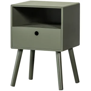 WOOOD Ozzy natbord, m. 1 rum og 1 skuffe - varm grn MDF (36x30)