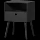 WOOOD Ozzy natbord, m. 1 rum og 1 skuffe - sort MDF (36x30)