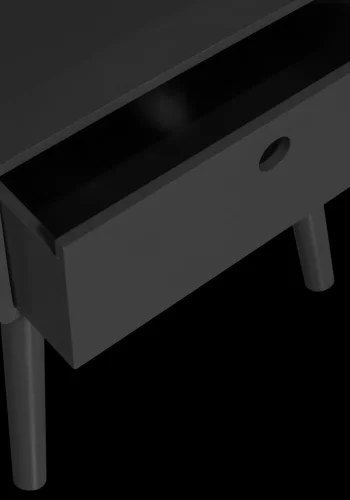 WOOOD Ozzy natbord, m. 1 rum og 1 skuffe - sort MDF (36x30)