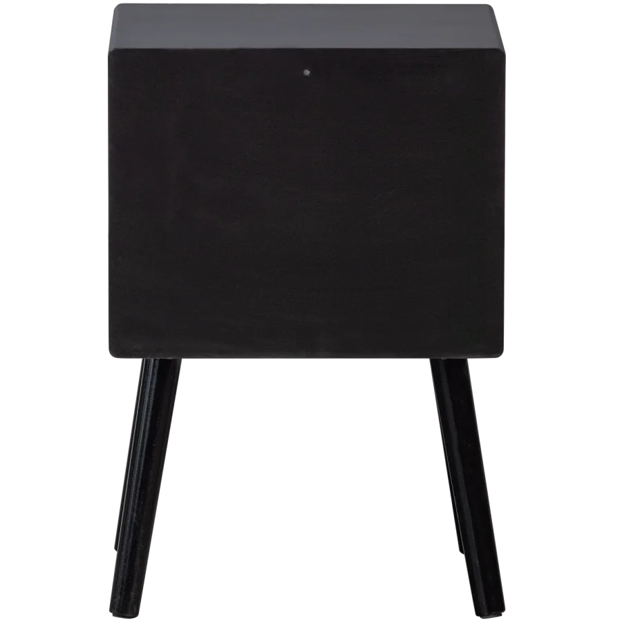 WOOOD Ozzy natbord, m. 1 rum og 1 skuffe - sort MDF (36x30)