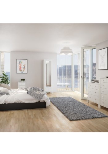 STEENS Tromsö garderobeskab, m. 1 spejllge, 1 hylde, 1 skuffe, 1 bjlestang - hvid MDF