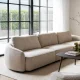 ROWICO Norris soffa 4-sits ljusbeige tyg Anna #2 (c3)