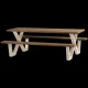 WOOOD Tablo hagepiknikbord Ayous sand X-Poot metall [Fsc]