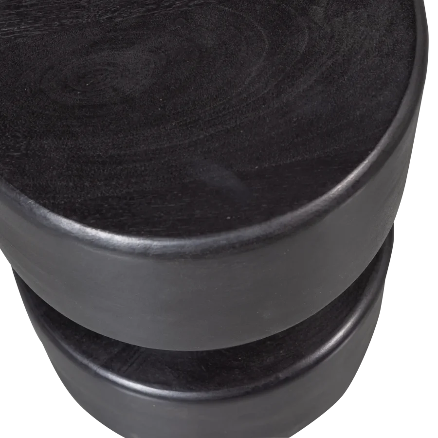 WOOOD Tuve sidebord, rund - brun/sort MDF (30)