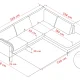 ROWICO Corwin h�rnsoffa 2,5+2,5-sits �ppen �nde R ljusbeige tyg Rita #1 (c2)