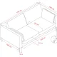 ROWICO Corwin soffa 2,5-sits ljusbeige tyg Rita #1 (c2)