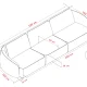 ROWICO Norris soffa 4-sits ljusbeige tyg Anna #2 (c3)