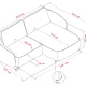 ROWICO Norris soffa 3-sits sch�slong R ljusbeige tyg Anna #2 (c3)