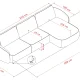 ROWICO Norris soffa 4-sits sch�slong R ljusbeige tyg Anna #2 (c3)