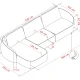 ROWICO Norris soffa 4-sits sch�slong L ljusbeige tyg Anna #2 (c3)