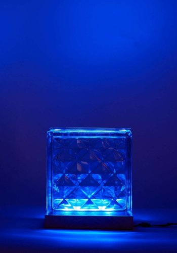 LUMI Mood Block bordlampe - klar glas og tr