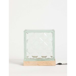 LUMI Mood Block bordlampe - klar glas og tr
