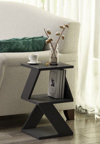 NORDVRK Albeni sidebord, m. hylle - antrasittgr melamin (30x30)