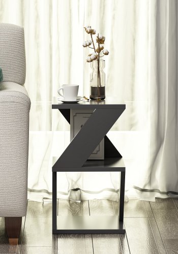 NORDVRK Albeni sidebord, m. hylle - antrasittgr melamin (30x30)