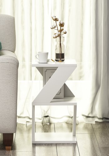 NORDVRK Albeni sidebord, m. hylle - hvit melamin (30x30)