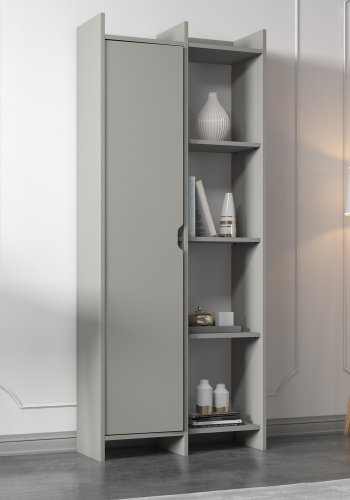 FUNZI LIVING Tilbud bokhylle, m. 1 dr - gr melamin